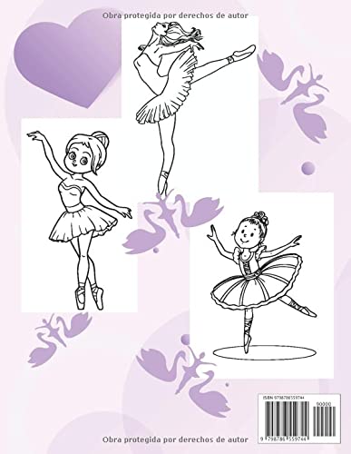 Bailarinas Libro Para Colorear para Niñas: Un bonito y divertido libro de ballet para colorear con más de 30 ilustraciones para colorear para niñas ... flores y mucho más. Regalos para niños