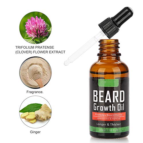 Balsamo per olio per barba, olio per la crescita del pane Uomo per potenziare i baffi Strumento per modellare la barba Cura del siero liquido 30 ml