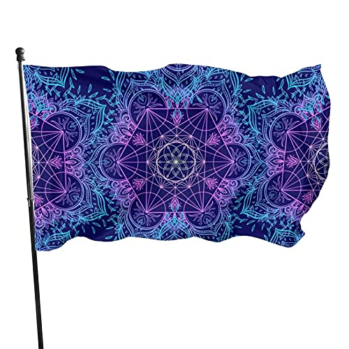 Bandera de jardín Banner Hermosas geometrías Color Vivo y Resistente a la decoloración UV Bandera de Patio de Bienvenida Bandera de decoración de jardín 90 x 150 cm