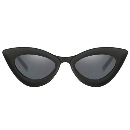 Baoblaze Gafas de Sol Cat Eye UV400 Anteojos de Sol Mujer de Estilo Vintage - Negro Mate