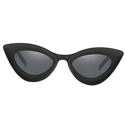 Baoblaze Gafas de Sol Cat Eye UV400 Anteojos de Sol Mujer de Estilo Vintage - Negro Mate