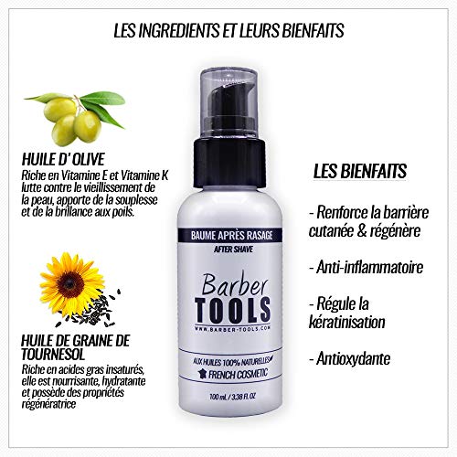 ✮ BARBER TOOLS ✮ Bálsamo para después del afeitado 100 ml - Para el cuidado y el cuidado de la piel - MADE IN FRANCE