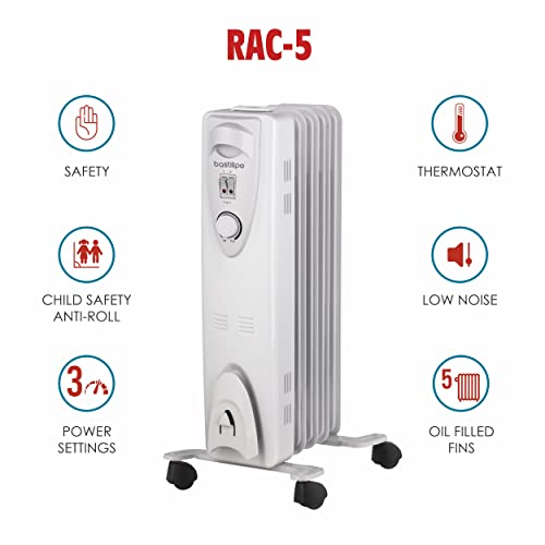 Bastilipo RAC5-1000 Radiador de Fluido, 1000 W, Blanco