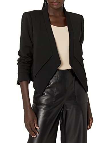 BCBGMAXAZRIA Blazer with Front Button Closure and Long Sleeves, Negro, L para Mujer