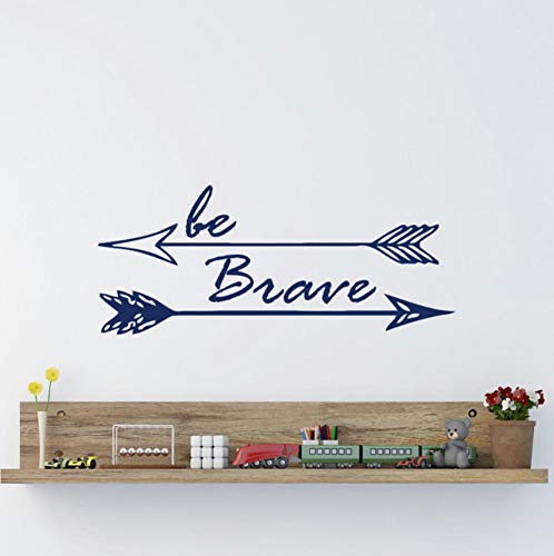 Be Brave Arrow Tatuajes de pared de vinilo Letras de motivación Citas Arte de la pared Dormitorio Nursery Home Decor Boy Dormitorio Pegatinas de pared 36x86 cm