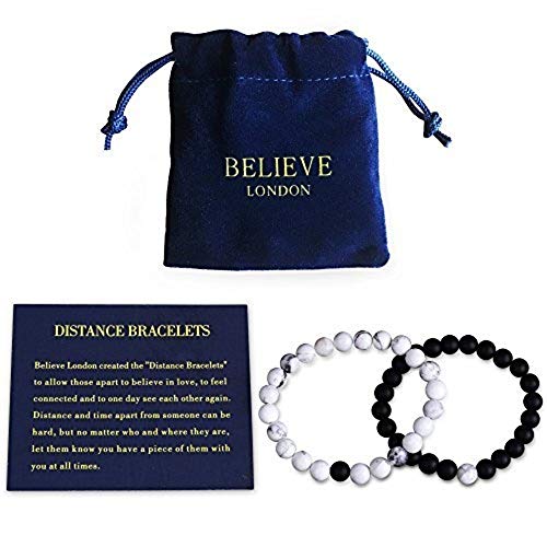 Believe London Distance Bracelets (20cm Negro & 18cm Blanco)