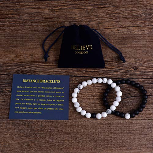 Believe London Distance Bracelets (20cm Negro & 18cm Blanco)