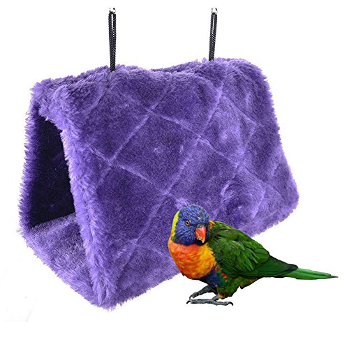 Bello Luna Nido de Loro púrpura anidar pájaro Mascota Nido de Invierno cálido Hamaca Colgante Cueva Jaula de Felpa Happy Hut Tienda de campaña (M)