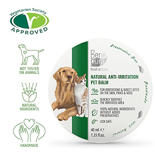 Bene Pura Trust Nature Bálsamo para Mascotas 100% Natural Anti-irritación - para Patas, Nariz y Piel - para Perros y Gatos