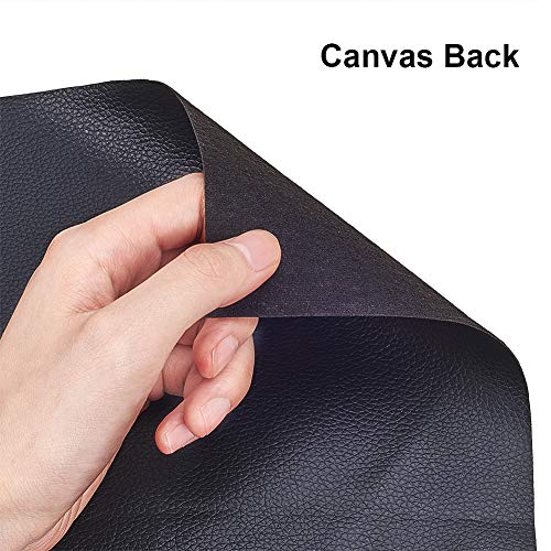 BENECREAT 140cm Cuero de Imitación 33cm de Ancho Cuero Negro Sintético Impermeable para Sofás Asientos de Coche y Bolsos