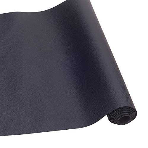 BENECREAT 140cm Cuero de Imitación 33cm de Ancho Cuero Negro Sintético Impermeable para Sofás Asientos de Coche y Bolsos