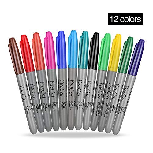 Benkeg Rotulador del Tatuaje - 12 Colores Tattoo Marker Pen Bolígrafos Impermeables de Tatuaje Rotulador de Secado Rápido Marcado de la Piel Diseño del Tatuaje