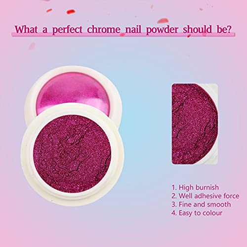 BISHENGYF 6 Cajas De Polvo De Uñas Cromado, CláSico HolográFico Nail Art Glitter Set, Brillante Efecto Espejo Polvo Para Decoración De Diseño De UñAs (Serie De Verano)