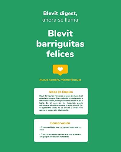 Blevit Barriguitas Felices - Infusión digestiva en polvo con Manzanilla e Hinojo, 150g