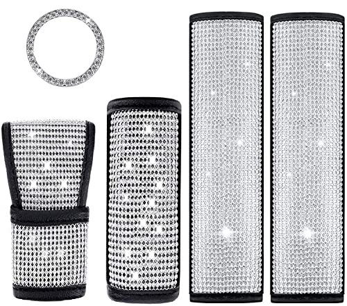 Bling Bling - Funda para palanca de cambios de coche con cristales brillantes, accesorios para decoración de coche para mujer