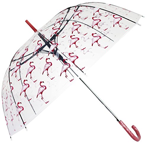 Bloom of London Parapluie Long - Design Anglais Ouverture automatique Flamants Roses Paraguas clásico, 75 cm, 100 Liters, Rosa (Rose)