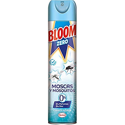 Bloom Zero Aerosol contra moscas y mosquitos (400ml), insecticida eficaz contra insectos voladores, con 0% perfumes, acción inmediata, 100% eficacia