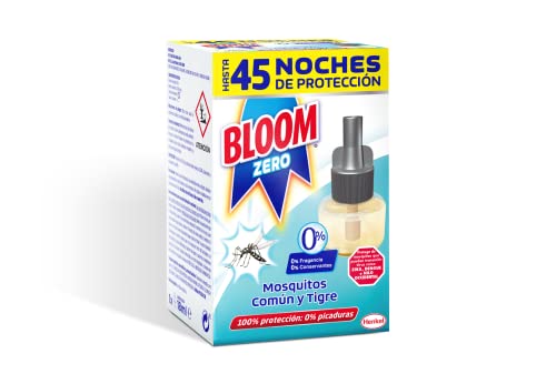 Bloom Zero Eléctrico Líquido Recambio, insecticida con 0% conservantes y 0% fragancia, antimosquitos líquido para interiores contra mosquito común y tigre