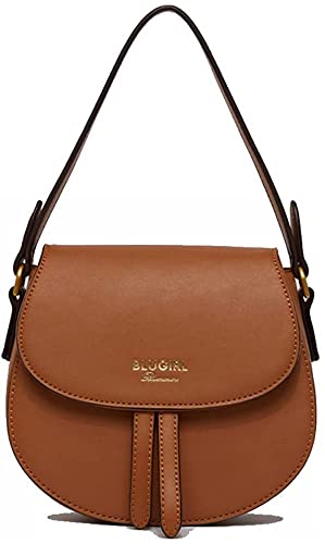 Blu girl Bolso bandolera Saddle Castano Bolso bandolera beige marrón mujer 22x19x8 cm