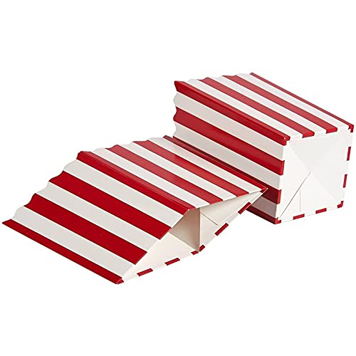 Blue Panda Mini cajas de palomitas de maíz (juego de 100) - Contenedores para eventos especiales, Noches de cine, Cumpleaños - Rojo y blanco, 20 onzas, 3.3 x 5.6 pulgadas