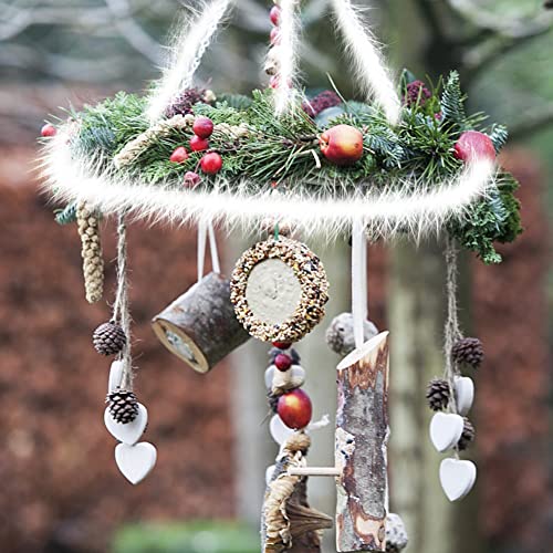 Boas de Plumas Blancas para Árbol de Navidad, 2M Guirnalda Esponjosa Boa Cinta Tira Blanca de Plumas para Decoración de Árbol de Navidad, Tiras para Decoración de Árbol de Navidad O Fiestas