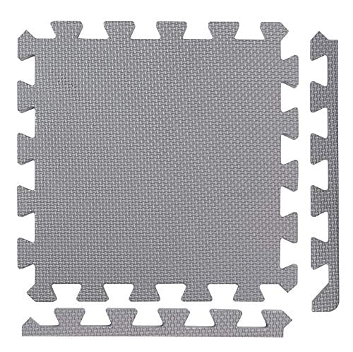 BodenMax Esterilla puzzle de espuma EVA para suelos de gimnasio 1cm de grosor Colchoneta de goma para ejercicio yoga tatami gym piscina Alfombra protectora para cintas de correr Color gris 18 piezas