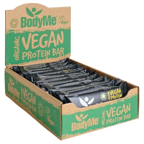 BodyMe Barritas Proteinas Veganas Organica | Cruda Curcuma Limon | 12 x 60g Barra Proteina Vegana | Sin Gluten | 16g Proteína Completa | 3 Proteina Vegetal | Aminoacidos Esenciales | Vegan Protein Bar