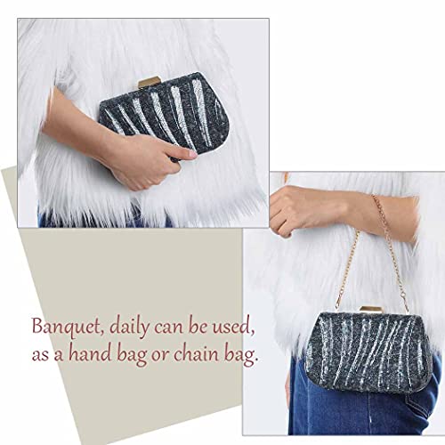 Bohend Moda Embrague Bolsa Lentejuela Brillantina Bolso Boda Fiesta Clubs Brillante Bolsos de mano para mujer (Azul)