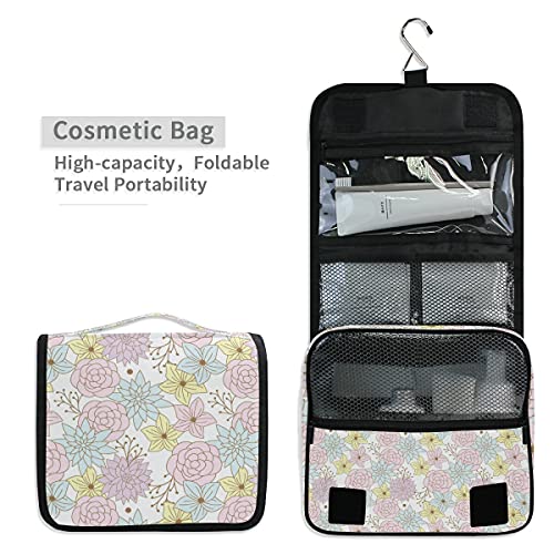 Bolsa de aseo de viaje colgante de diente de león flor Kit maquillaje caso cosméticos organizador para hombres mujeres 028