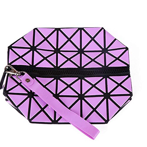 Bolsa de cosméticos lenguaje geometría rómbica bolsa de cosméticos pvc luz plástico bolsa de embrague Miyake bolsa de almacenamiento de cosméticos al por mayor 003