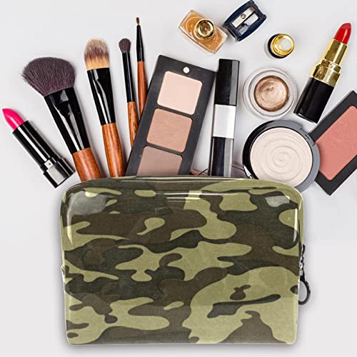 Bolsa de cosméticos para mujer, camuflaje de camuflaje, artículos de tocador de viaje, gran PVC, bolsa de maquillaje, práctico organizador con cremallera