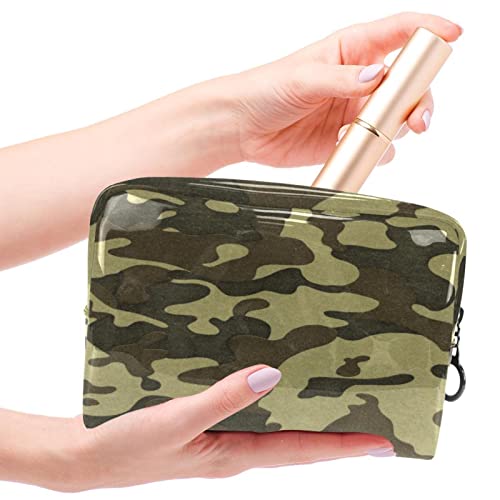 Bolsa de cosméticos para mujer, camuflaje de camuflaje, artículos de tocador de viaje, gran PVC, bolsa de maquillaje, práctico organizador con cremallera