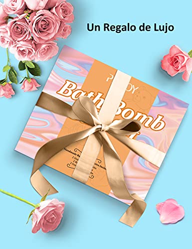 Bombas de Baño, 6 Espuma Bolas de Baño Efervescentes, Naturales Sales de Baño Relajantes de Spa, Juego de Baño Regalos Navidad, San Valentín, Cumpleaños para Mujer, Madre, Hombre, Niños, Novia