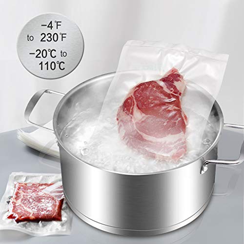 Bonsenkitchen Bolsas de Vacio para Alimentos, 20x30cm 200 Bolsas Tamaño Estándar para Envasadora al Vacío - Bolsa de Vacío Gofradas para Conservación y Cocción Sous Vide, Boilable y sin BPA -VB8909