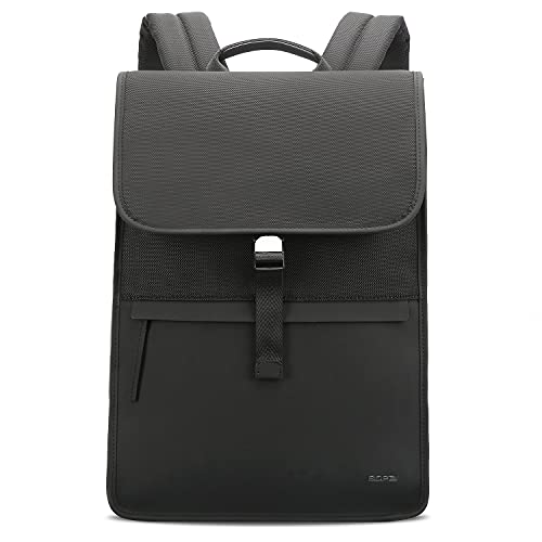 BOPAI Mochila de Ocio Mochila Campus Mochila Portatil Casual Unisex para Mujer y Hombre Ligera Mochila Ordenador Portátil Fina 15.6 Pulgadas Negocios Universidad Trabajo Negro