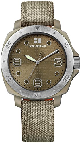 Boss Orange 1502288 - Reloj de Señora Movimiento de quarzo con Correa téxtil Beige