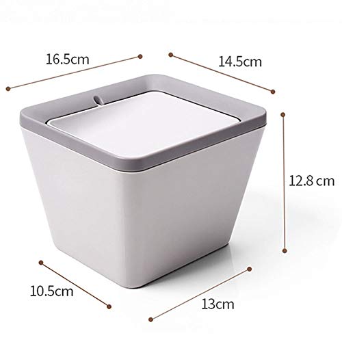 Bote de basura para ahorrar espacio Mini Desktop Passh PUEDE CAN MULTIFONE PUEDE DE PUEDE DE LA OFICINA CAJA DE ALMACENAMIENTO DE BASURA CON LA TAPA DE SAKE DE LA TAPA PUEDE Pequeño bote de basura