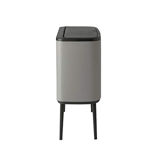 Brabantia Bo Touch Bin Cubo de basura 11 + 23 l, color mineral Concrete Grey