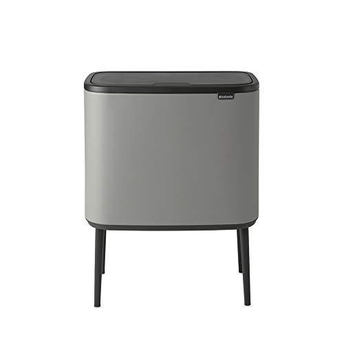 Brabantia Bo Touch Bin Cubo de basura 11 + 23 l, color mineral Concrete Grey