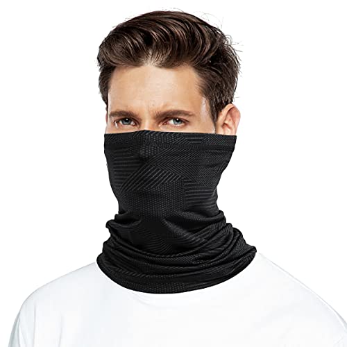 Braga Cuello Moto Balaclava para Hombres Mujeres Braga Cuello Flexible Multifunción Elasticidad Bufanda para la Cabeza Deportes al Aire Libre Ciclismo Correr (Negro)