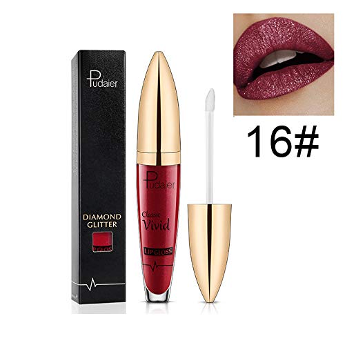 Brawdress 5ml Non-Fading Diamond Shiny Long Lasting Lipstick, Non-Stick Glitter Liquid Lipstick, Waterproof Sparkling Lipgloss