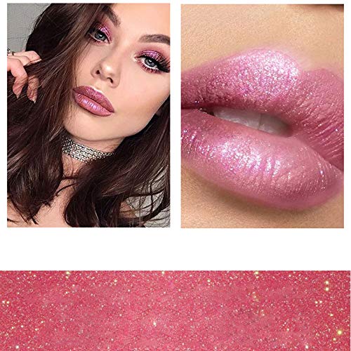 Brawdress 5ml Non-Fading Diamond Shiny Long Lasting Lipstick, Non-Stick Glitter Liquid Lipstick, Waterproof Sparkling Lipgloss