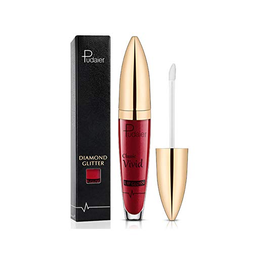 Brawdress 5ml Non-Fading Diamond Shiny Long Lasting Lipstick, Non-Stick Glitter Liquid Lipstick, Waterproof Sparkling Lipgloss