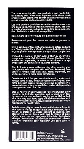 Brickell Men's – Rutina Diaria Avanzada de Cuidado Facial I - Gel Facial Limpiador + Exfoliante Facial + Loción Hidratante Facial – Orgánico y Natural
