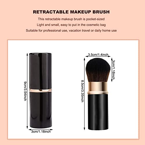 Brocha De Maquillaje Retráctil Kabuki Cepillo De Maquillaje Pincel Para Aplicar Maquillaje Pincel Brocha Para Colorete Brochas De Maquillaje Profesional Para Maquillaje Y Polvos（2 Piezas）