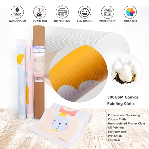 Brunoko Póster Set de 4 para habitación de niños - Juego de 4 imágenes para niños y niñas - Cuadros de pared para habitación de bebé