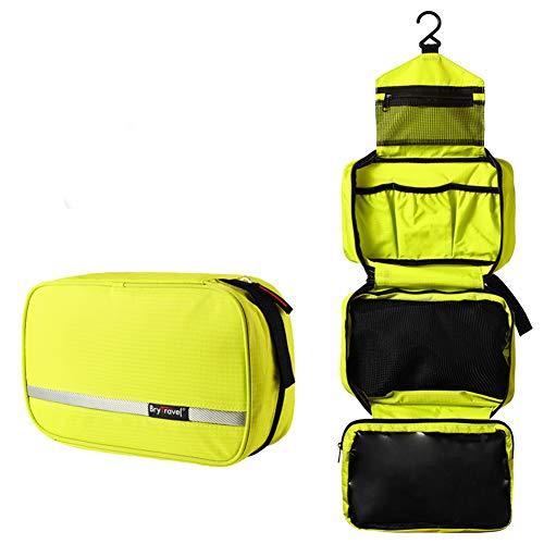 BryTravel Bolso Tipo Neceser, Neceser de Viaje, Plegable Bolsa de Lavado Impermeable con 4 Compartimentos, Bolsa de Maquillaje cosméticos para Viaje de Negocios (Cyan)