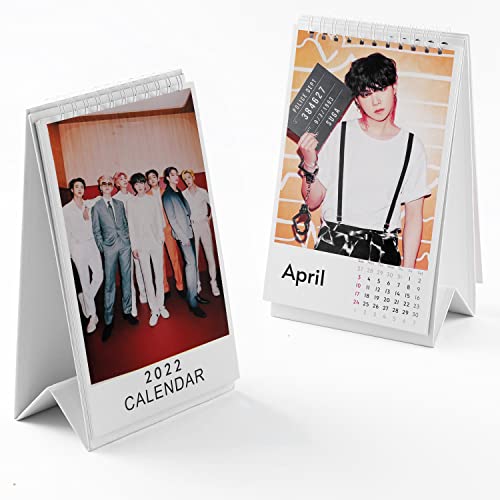 BTS 2022 Calendario de escritorio con 7 bolígrafos Kpop Bangtan Boys Permiso para bailar Ordenador portátil Nota regalo para fans BTS Army Girls