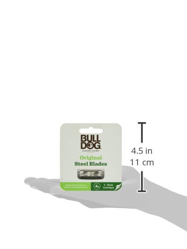 Bulldog Mens Skincare and Grooming Recambios originales de cuchillas de afeitar para hombres, 4 unidades