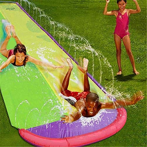 BWBG Pista Deslizante Agua Doble, Tobogan De Agua para Piscina Espesar Patio Trasero TobogáN De Agua Doble PVC Deslizador Acuático para Jardín para Actividades Familiares Aire Libre Fiesta